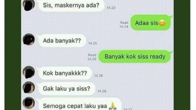 Bikin Emosi! Pembeli Tanya Stok Masker Olshop, Malah Ledek Barang Tak Laku