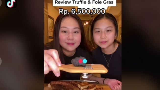 Aksi kakak adik review makanan dengan bahan-bahan mahal (tiktok.com/@siscakohl)