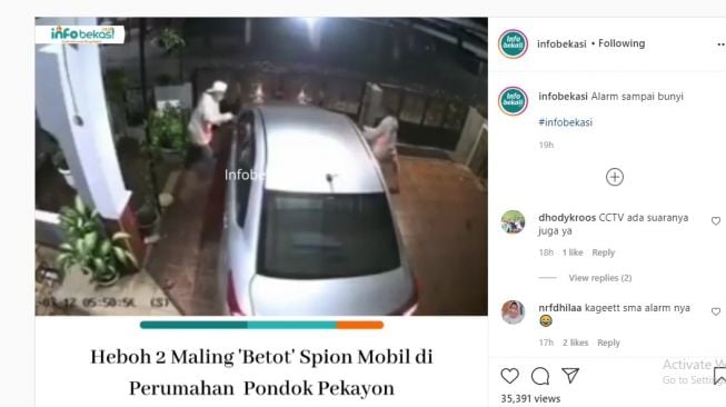 Viral maling spion di Bekasi Selatan.[Instagram/@infobekasi]