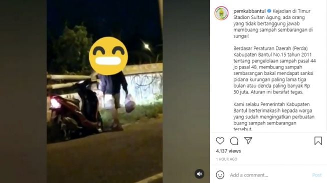 Sempat Viral, Pembuang Sampah ke Sungai di Bantul Ditangkap dan Minta Maaf