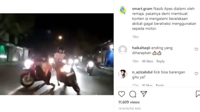 Demi Konten, Dua Gadis Freestyle di Jalan Berakhir Memeluk Aspal