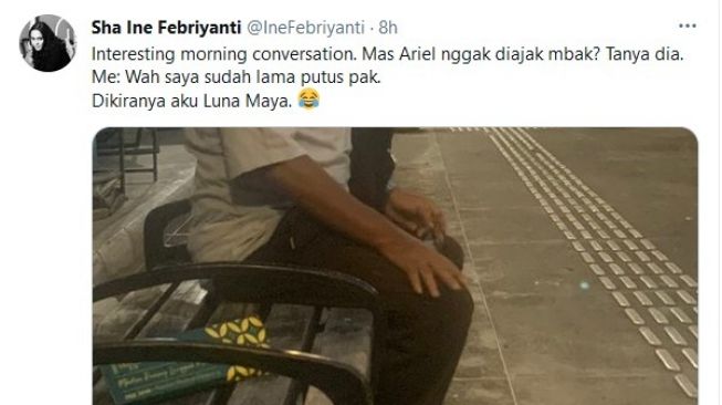 Ine Febriyanti cerita dianggap Luna Maya oleh seorang lelaki paruh baya di Maliobor, Yogyakarta. [Twitter]