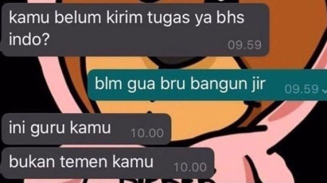 Baru Bangun Tidur, Murid Ini Salah Balas Chat Guru