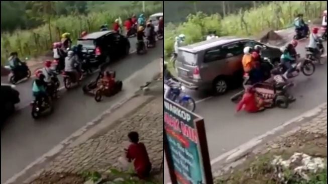 Viral Sespan Vespa Gembel Tabrak Pemotor dari Lawan Arah, Siapa yang Salah?