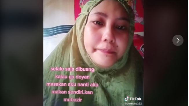 Wanuta curhat masakannya dibuang (tiktok.com/@deknana222)