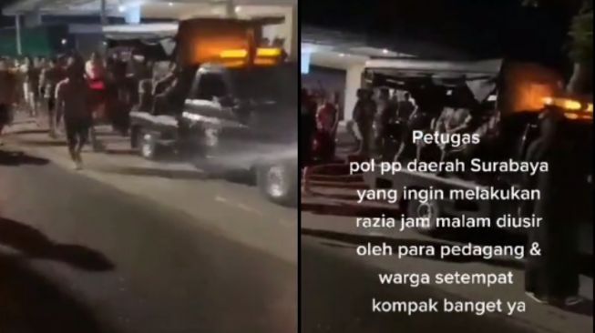 Momen Satpol PP Diusir Warga saat Razia Jam Malam, Videonya Viral