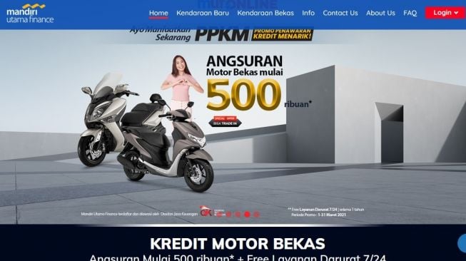 Tersedia kendaraan bermotor baru dan bekas di ajang MOAS kedua [screenshot laman moas].