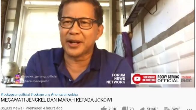 Rocky Gerung sebut ada ketegangan antara Megawati dan Jokowi (Youtube/Rocky Gerung Official)