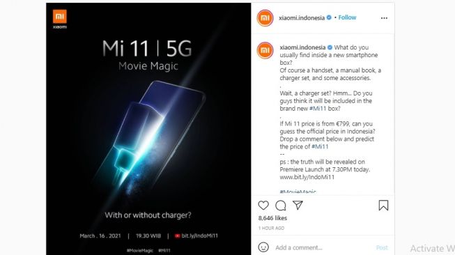 Bocoran Xiaomi Mi 11. [Instagram]