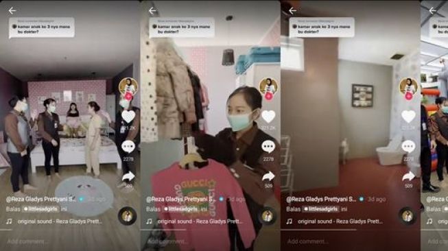 Penampakan kamar mewah anak ketiga Reza Gladys. (TikTok/@rezagladys)