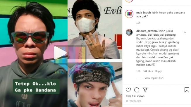 Unggahan soal Atta Halilintar [Instagram/@mak_inpoh]