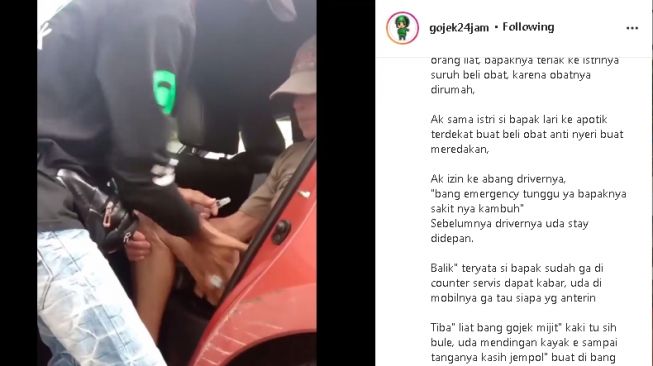 Driver ojol pijat paha bule yang kesakitan (instagram)