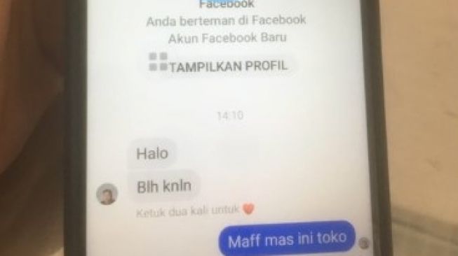 Chat cowok ajak kenalan di medsos. (Twitter/txtdarionlshop)