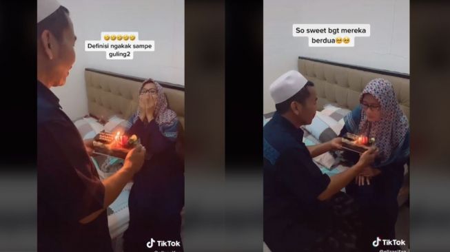 Viral Ibu Dicuekin Suami, Ternyata Dapat Kado Ultah (tiktok.com/@elizasifaa)