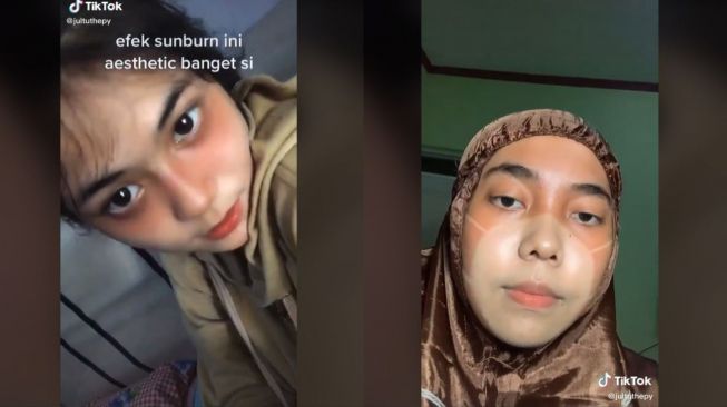 Gagal Pakai Filter Sunburn, Ekspresi Wanita Ini Malah Bikin Ngakak (tiktok.com/@jultuthepy)