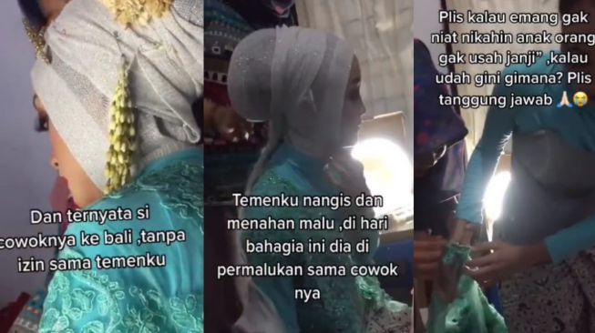 Viral kisah wanita batal nikah gegara pasangan tak hadir saat akad.[Instagram/@trending_youtube_]