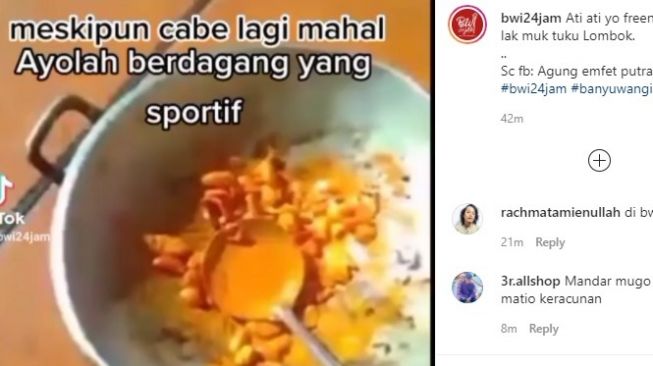 Viral di Banyuwangi Cabai Dicat, Warganet: Arep Mateni Menungso Iki!