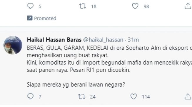 Cuitan Ustaz Haikal Hassan [Twitter @Haikal_hassan