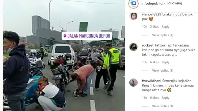 Razia Knalpot Bising di Depok, Warganet: Kalau Motor Ducati Gimana Tuh?