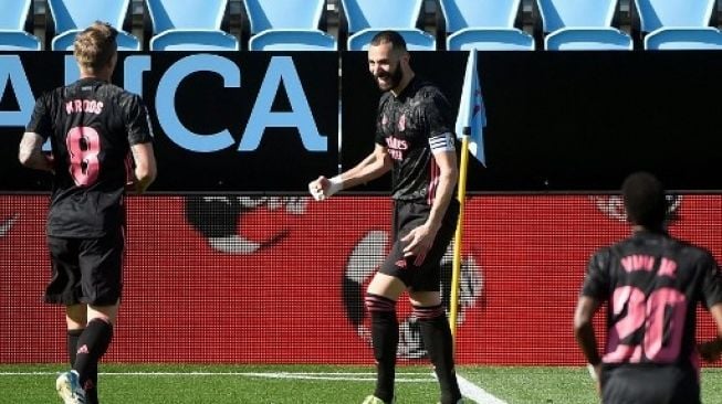 Benzema Cetak Dua Gol, Real Madrid Ungguli Celta Vigo di Babak Pertama