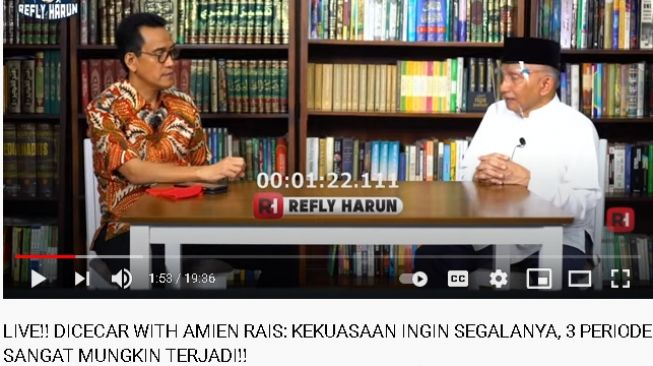 Amien Raiz bicara soal rezim Jokowi (Youtube)