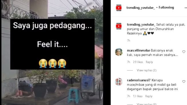 Pedagang keliling salat di emperan (instagram)