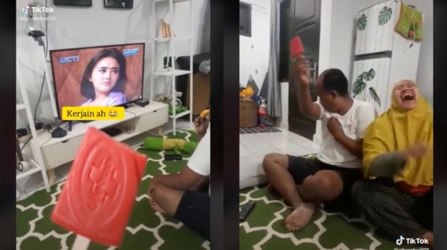 Demam Ikatan Cinta, Bapak-bapak Ini Tak Sadar Kena Prank Istri (tiktok.com/@gibranfarel25)