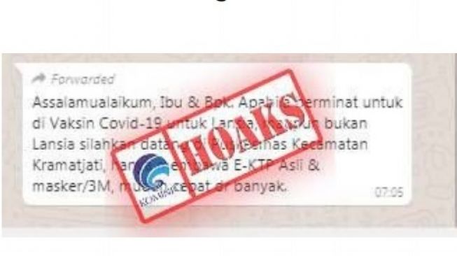 Warga Dapat Pesan Berantai Vaksin COVID-19 Massal di Puskesmas Kramat Jati