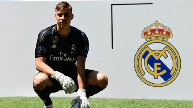 Kiper cadangan Real Madrid, Andriy Lunin. (JAVIER SORIANO / AFP)