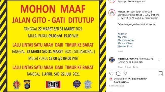 Mulai Besok Jalan Gito-Gati Ditutup 10 Hari, Warganet: Akhirnya!