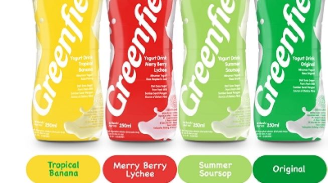 Greenfields memperkenalkan empat varian Yogurt Drink terbaru, yaitu original, Summer Soursop, Tropical Banan dan Merry Berry Lychee.