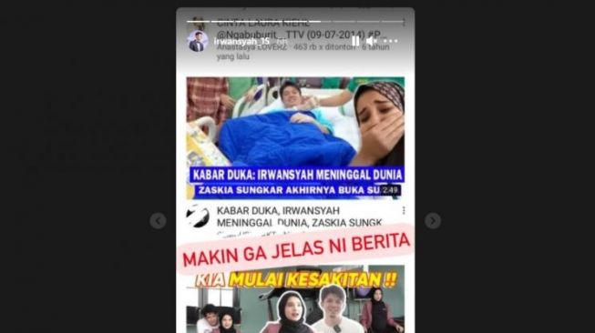 Irwansyah syok diberitakan meninggal dunia. [Instagram/irwansyah_15]