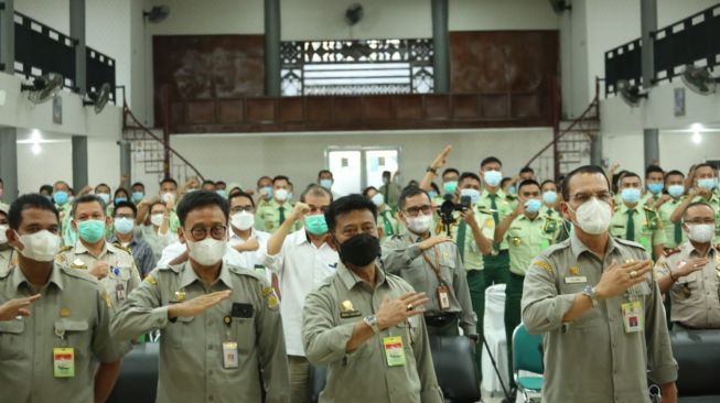 Mentan Syahril Yasin Limpo beri kuliah umum di Polbangtan Medan. (Dok. Kementan)