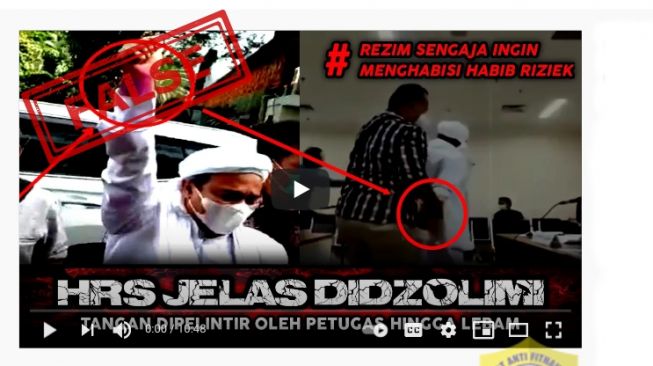 CEK FAKTA: Tangan Rizieq Shihab Dipelintir oleh Petugas hingga Lebam?