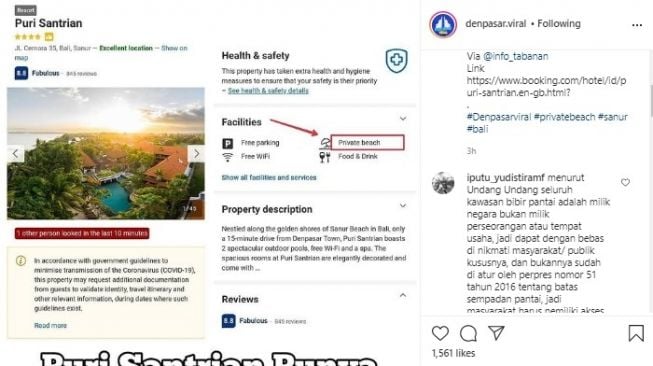 Viral warga Bali diusir dari pantai di Puri Santrian Sanur Bali dengan alasan pantai itu privat milik Hotel Puri Santrian.