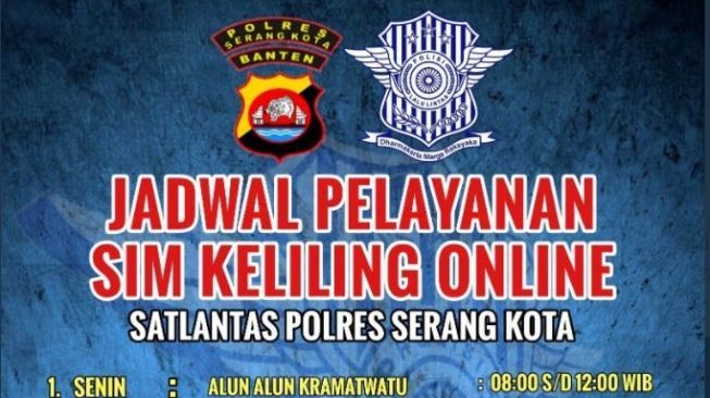 Jadwal SIM Keliling Kota Serang, Senin 12 April 2021