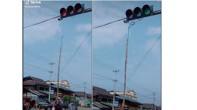 Kamera ETLE dirusak beberapa orang di jalan (TikTOk)