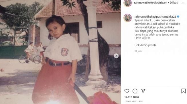 Potret Kekeyi semasa SD (Instagram)