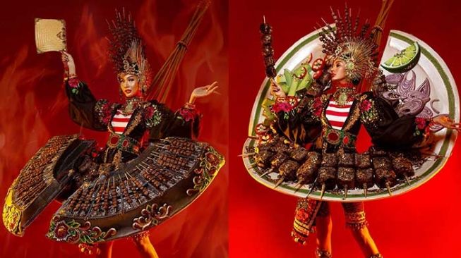 Mirip Asli, Kostum Sate Ayam Aurra Kharishma di Miss Grand Bikin Ngiler