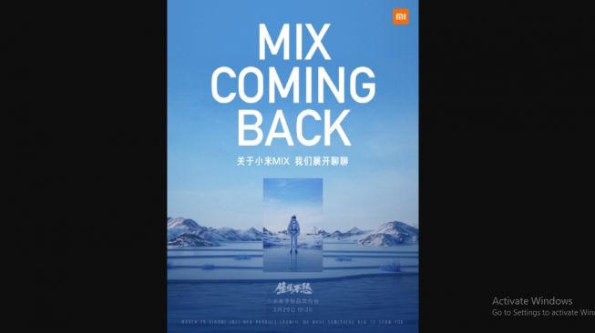 Tanggal peluncuran Mi Mix digadang ponsel lipat pertama Xiaomi. [Weibo]