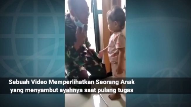 Haru! Anggota TNI Pulang Kampung, Tak Dikenali Anaknya Sampai Nangis Kejer