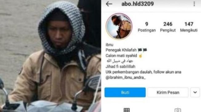 Beredar status Instagram diduga milik L, bomber Gereja Makassar atau pelaku bom Gereja Makassar. 