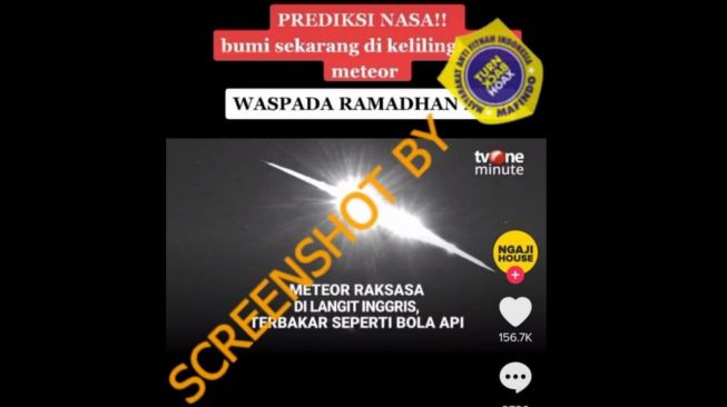 CEK FAKTA: Video Prediksi NASA Soal Bahaya Meteor pada Ramadan 2021