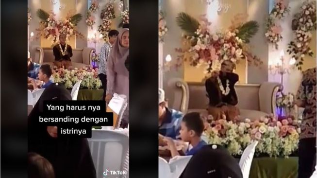 Pengantin Wanita Pingsan, Mempelai Pria Ini Duduk Sendirian di Pelamminan (tiktok.com/@s.t.s.s.lianar1)