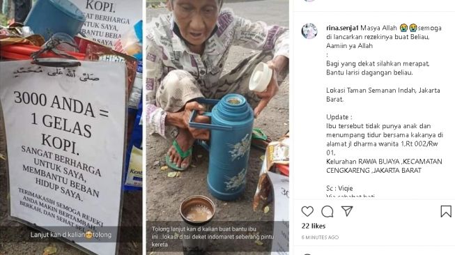 Nenek penjual kopi instan (instagram.com/@rina.senja1)