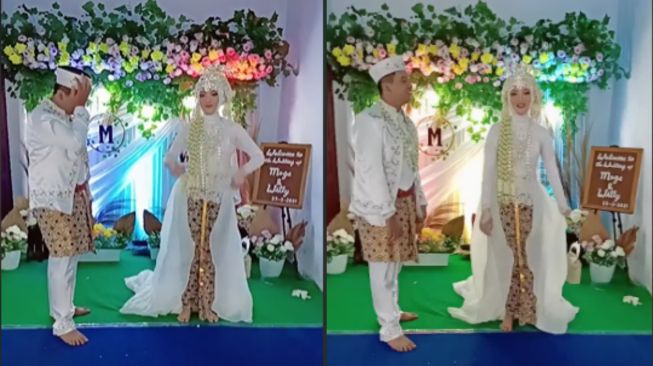 Istri Geal Geol di Acara Nikah, Ekspresi Suami Jadi Sorotan Warga