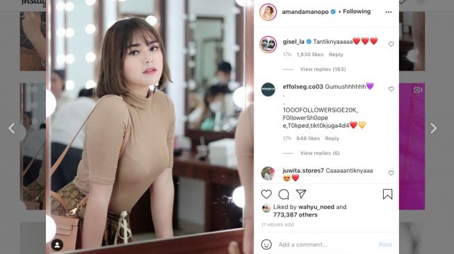 Kecantikan Amanda Manopo Dipuji Gisel, Warganet Sewot: Kok Komen?