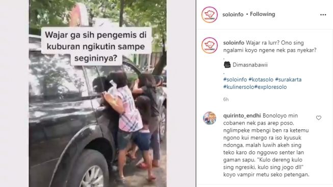 Bikin Risih, Pengemis Cilik Ikuti Peziarah Kubur Sampai ke Kendaraan