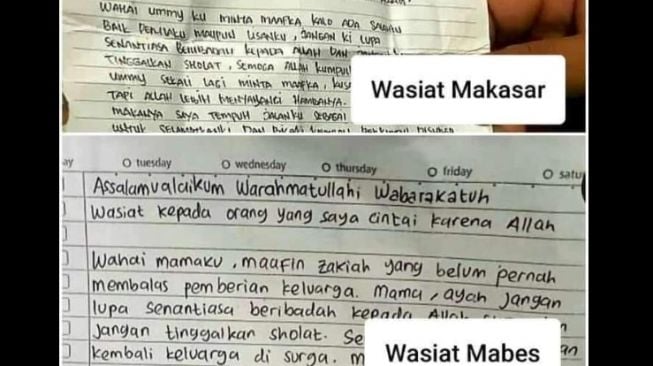 Wasiat Teroris Makassar - Mabes Polri Sama, Publik: Mungkin Kerja Kelompok