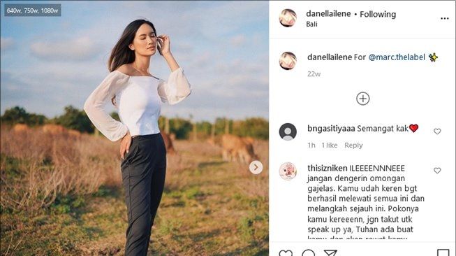 1. Potret peserta INTM, Danella Ilene. (Instagram/@danellailene)